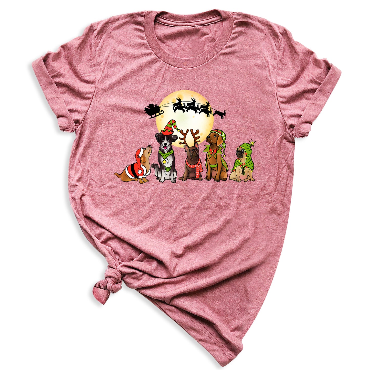 Christmas Dog Shirt – Santa Reindeer Dog Lover Holiday Tee