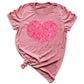 Valentines Day Pink Glitter Heart Shirt – Cute Love Graphic Tee