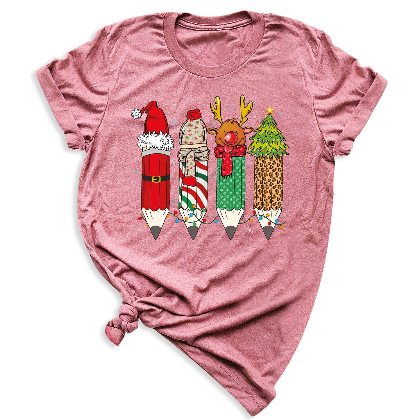 Christmas Teacher Shirt – Teacher Pencil Tee, Santa Holiday Shirt, School Xmas Teacher Life Top for Women