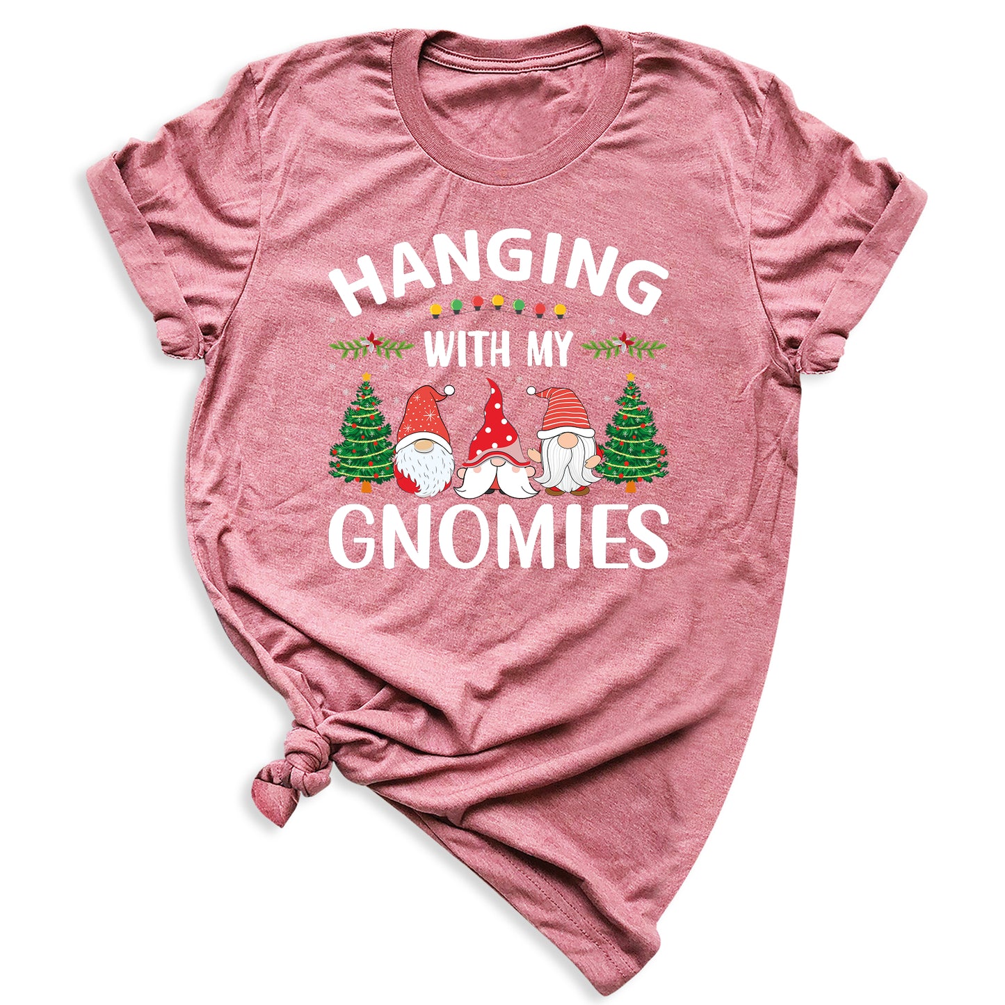Hanging With My Gnomies Christmas Shirt – Cute Gnome Holiday Tee, Family Matching Xmas T-Shirt, Santa Gnome Party Shirt