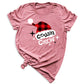 Cousin Crew Christmas Shirts Matching Kids Plaid Santa Hat Tees – Family Holiday Photo Outfit
