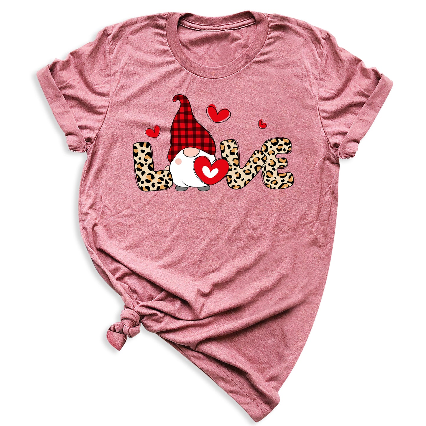 Love Buffalo Plaid Gnome Valentine Shirt Cute Red Heart Tee