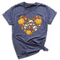 Heart Skull Halloween Shirt – Fall Season Tee for Women Men | Autumn Pumpkin Patch Outfit