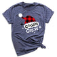 Cousin Crew Christmas Shirts Matching Kids Plaid Santa Hat Tees – Family Holiday Photo Outfit