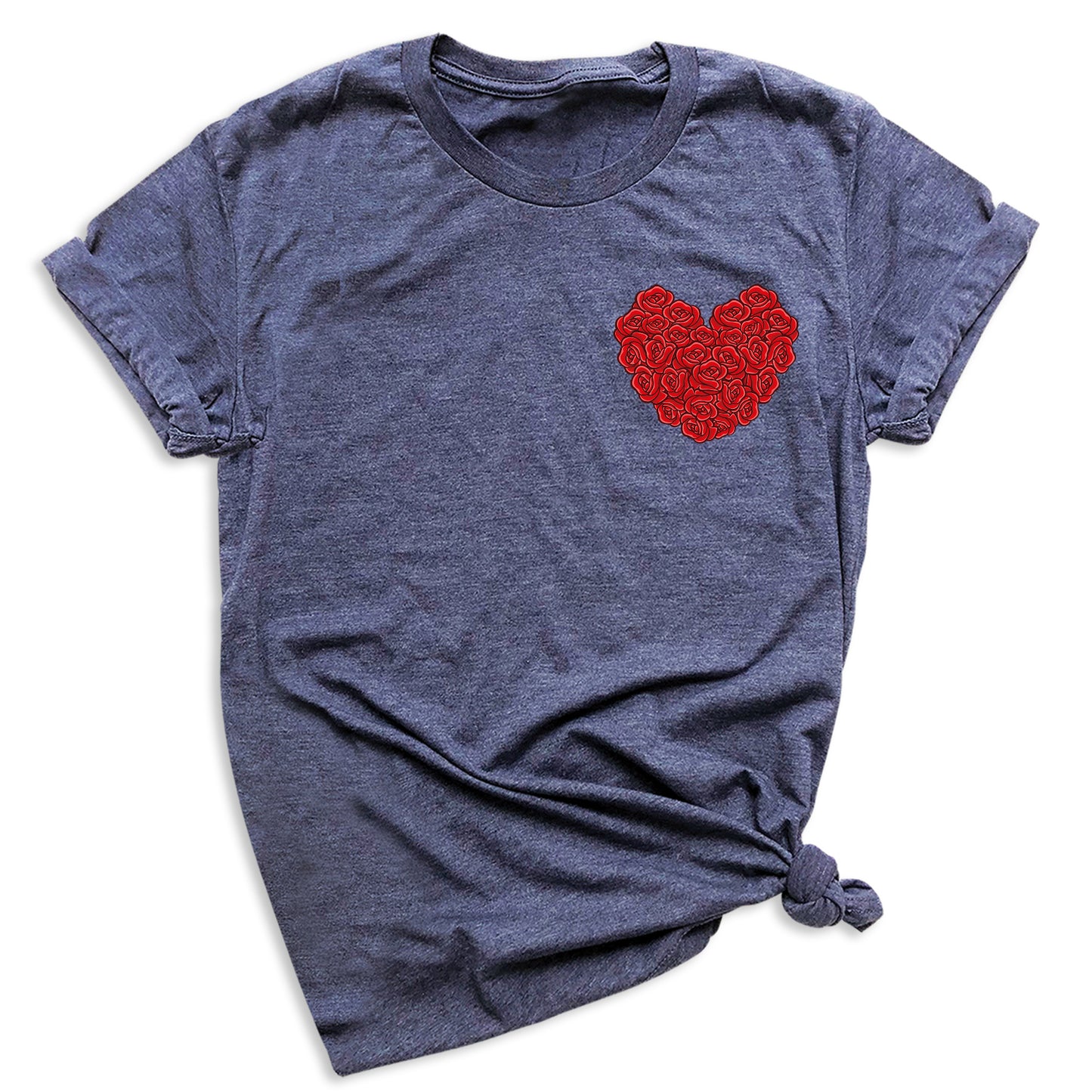 Red Roses Heart Shirt – Valentine Floral Love Tee for Women