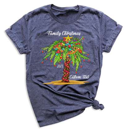 Custom Family Christmas Tree Shirts – Matching Christmas T-Shirts with Personalized Name & Year | Holiday Family Outfit