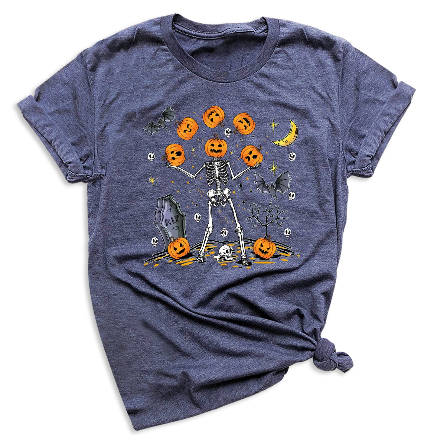 Halloween Skeleton Shirt – Pumpkin Face Tee | Funny Spooky Season Shirt