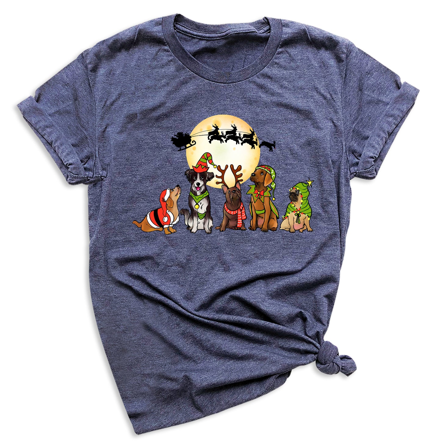 Christmas Dog Shirt – Santa Reindeer Dog Lover Holiday Tee