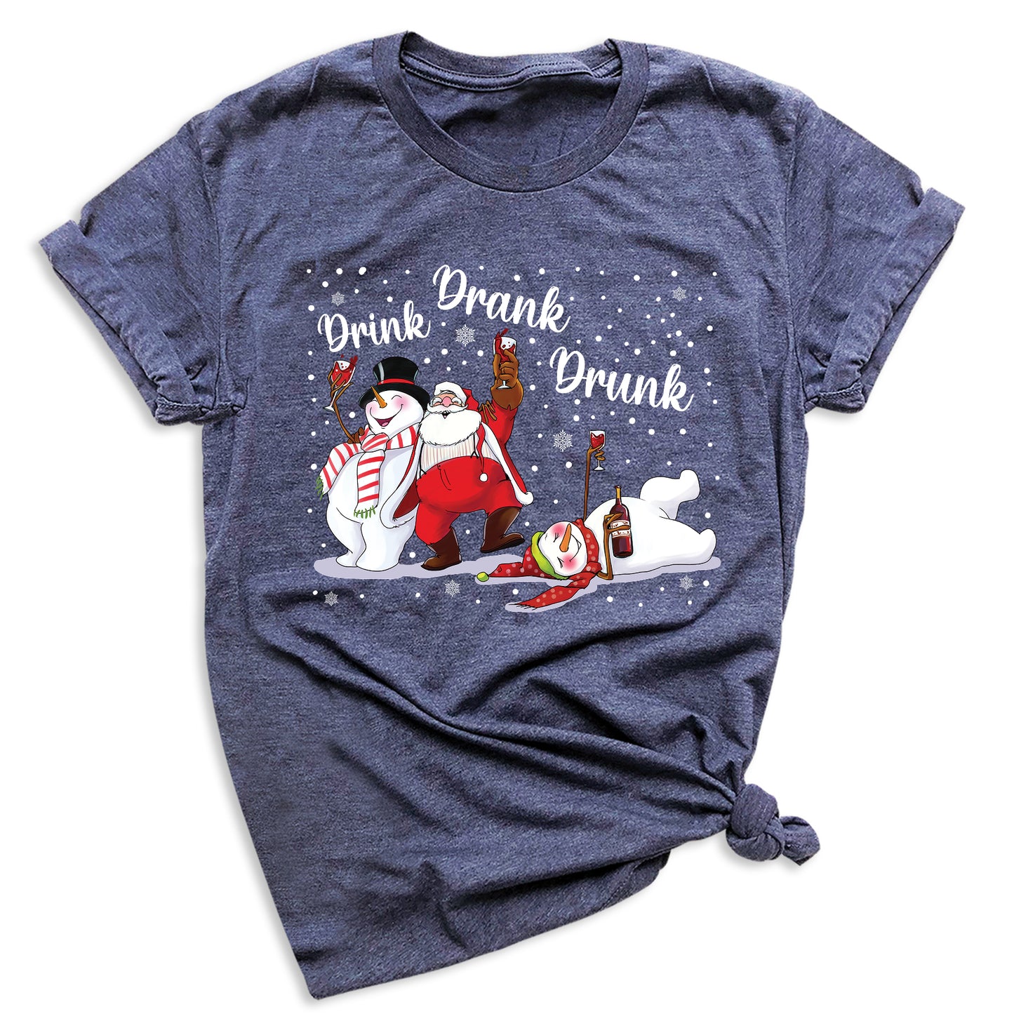Drink Drank Drunk Christmas Shirt – Funny Holiday Party Tee