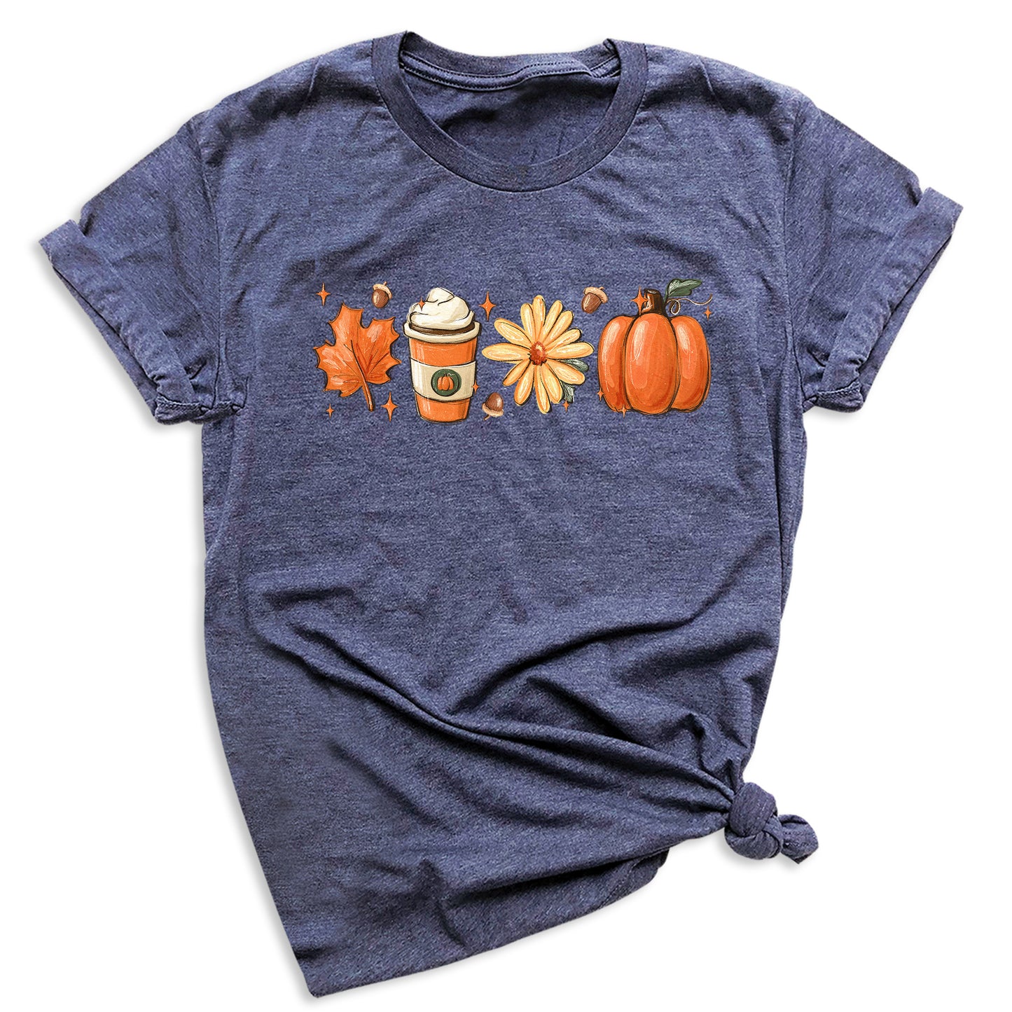 Thanksgiving Shirt with Leaves & Pumpkin – Retro Fall Coffee Lovers Tee