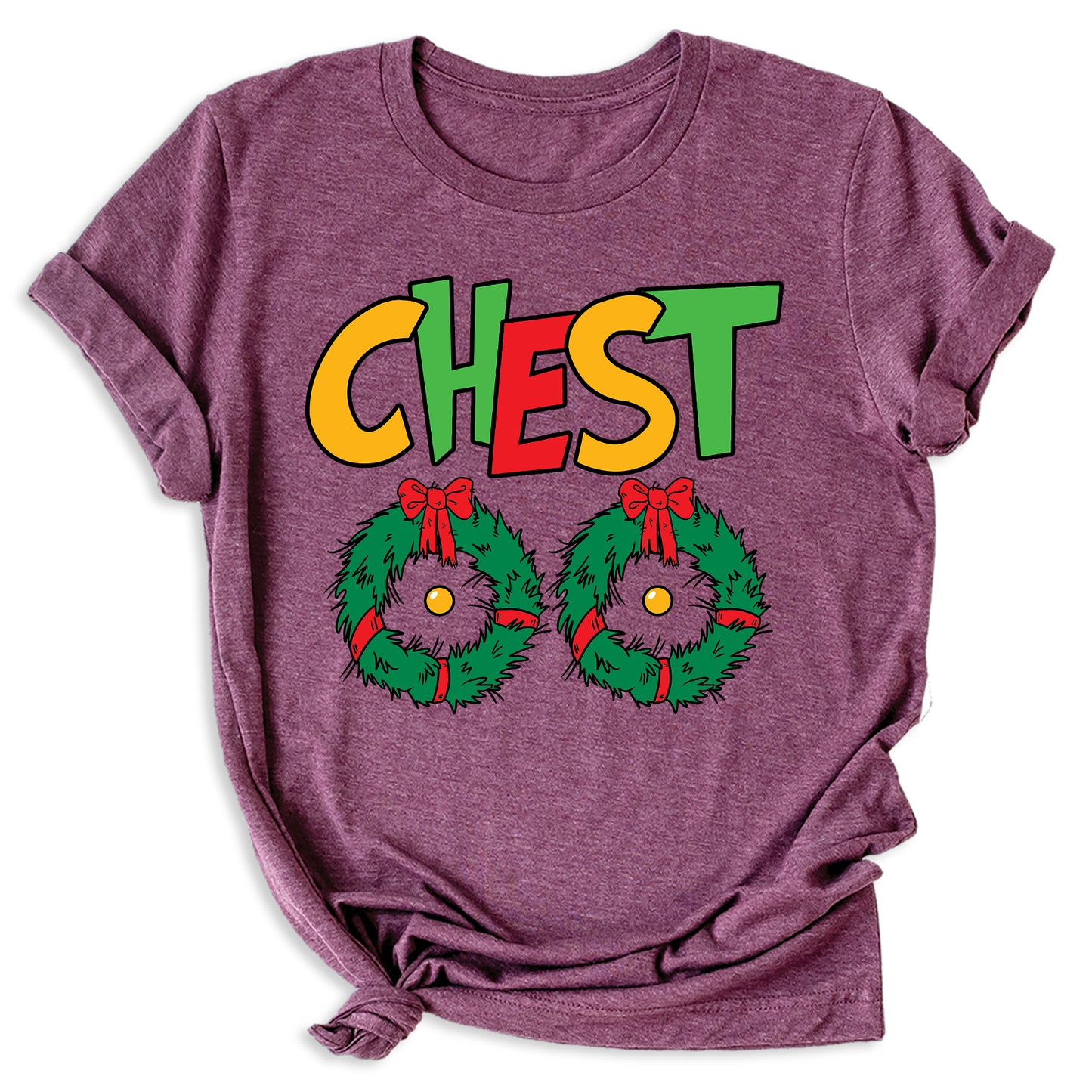 Christmas Chest Nuts Couple Shirts – Funny Matching Holiday Tees for Men & Women, Sarcastic Xmas Party Outfit, Boyfriend Girlfriend Gift