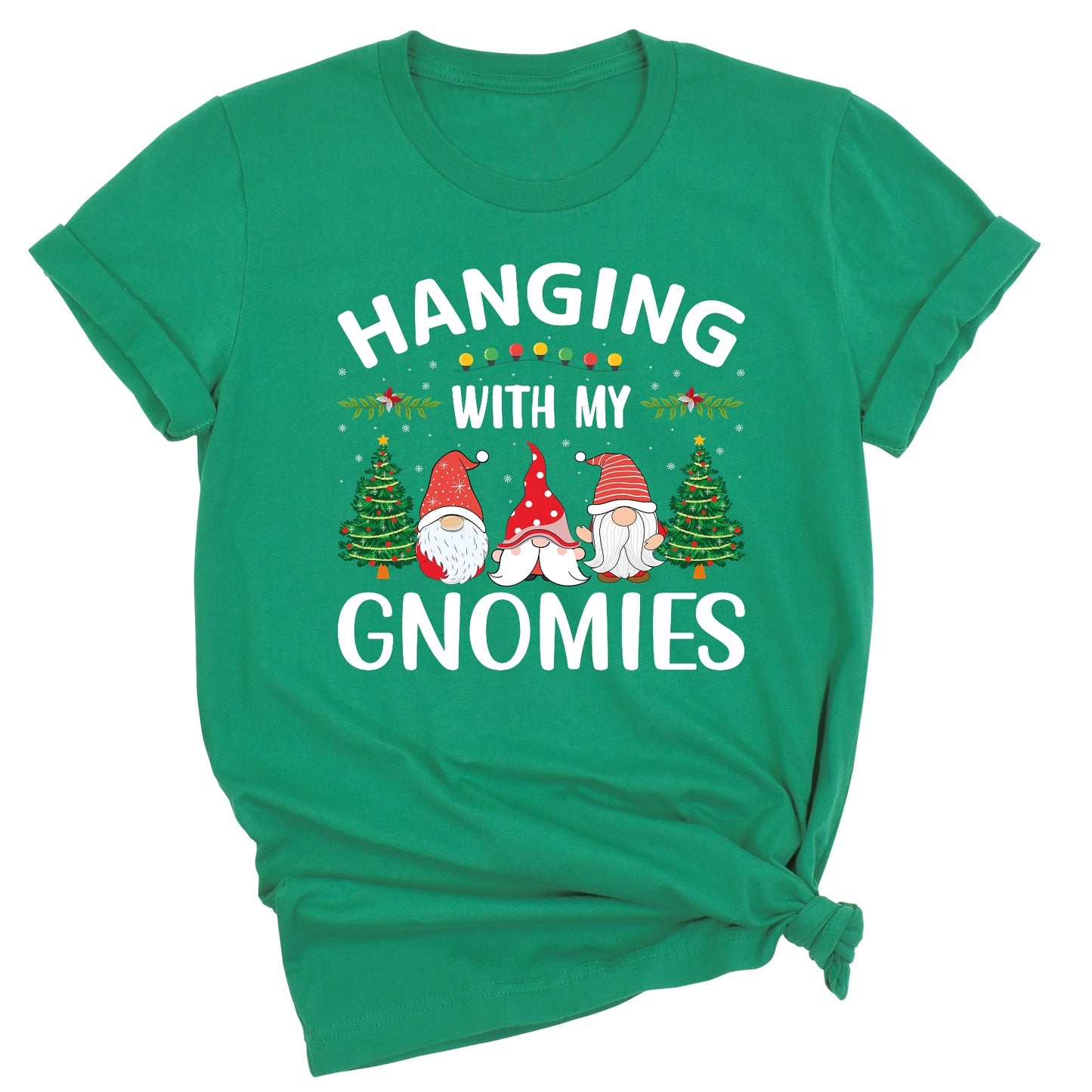 Hanging With My Gnomies Christmas Shirt – Cute Gnome Holiday Tee, Family Matching Xmas T-Shirt, Santa Gnome Party Shirt