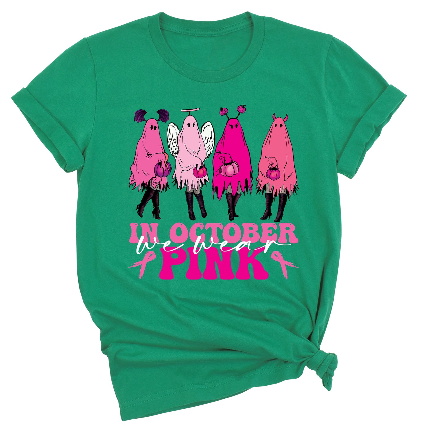 Breast Cancer Halloween Shirt – Pink Ghost Tee | Breast Cancer Awareness October Shirt