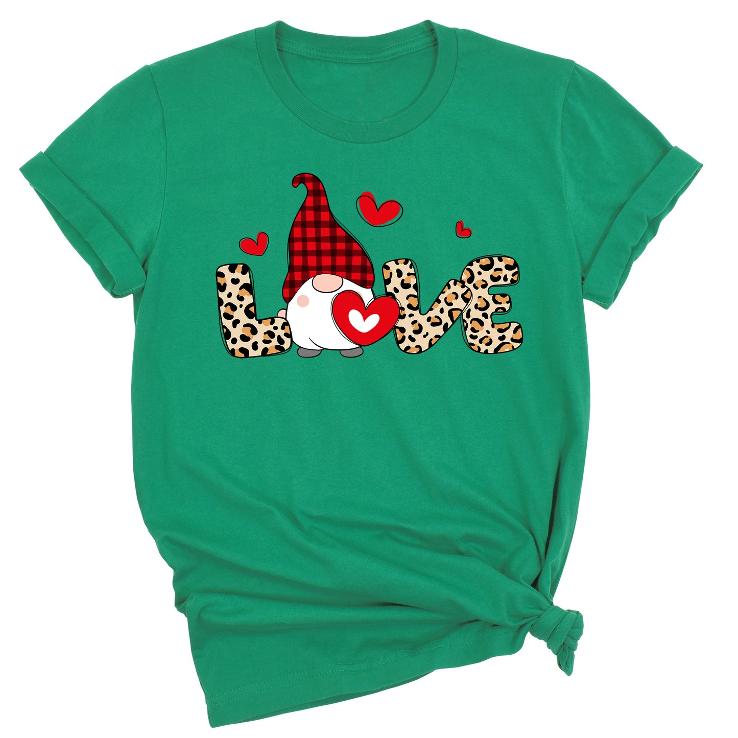 Love Buffalo Plaid Gnome Valentine Shirt Cute Red Heart Tee
