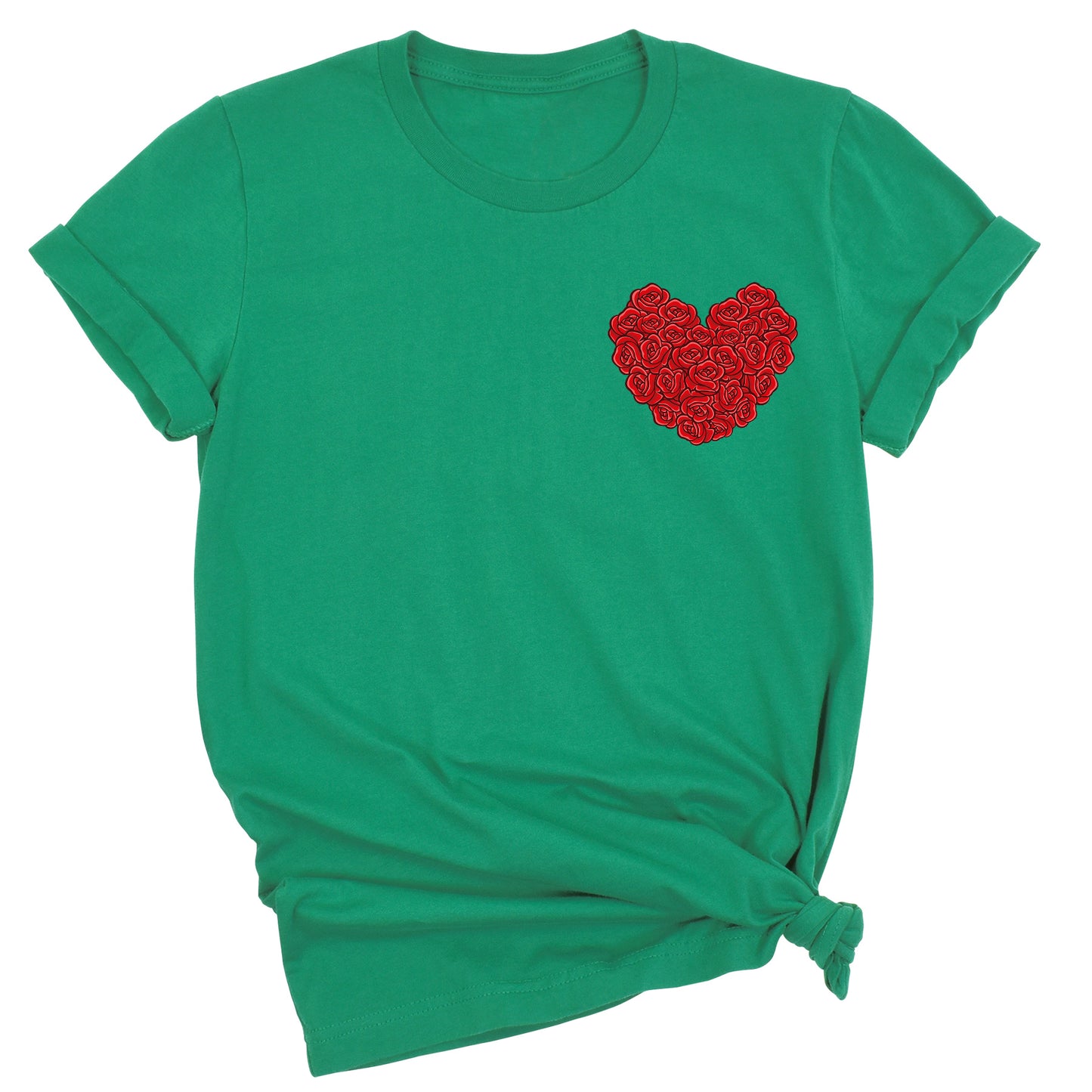 Red Roses Heart Shirt – Valentine Floral Love Tee for Women