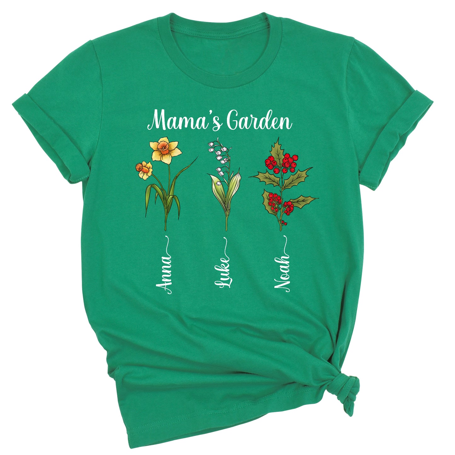 Personalized Birth Month Flower Mom Shirt – Custom Mama’s Garden Tee with Kids Names