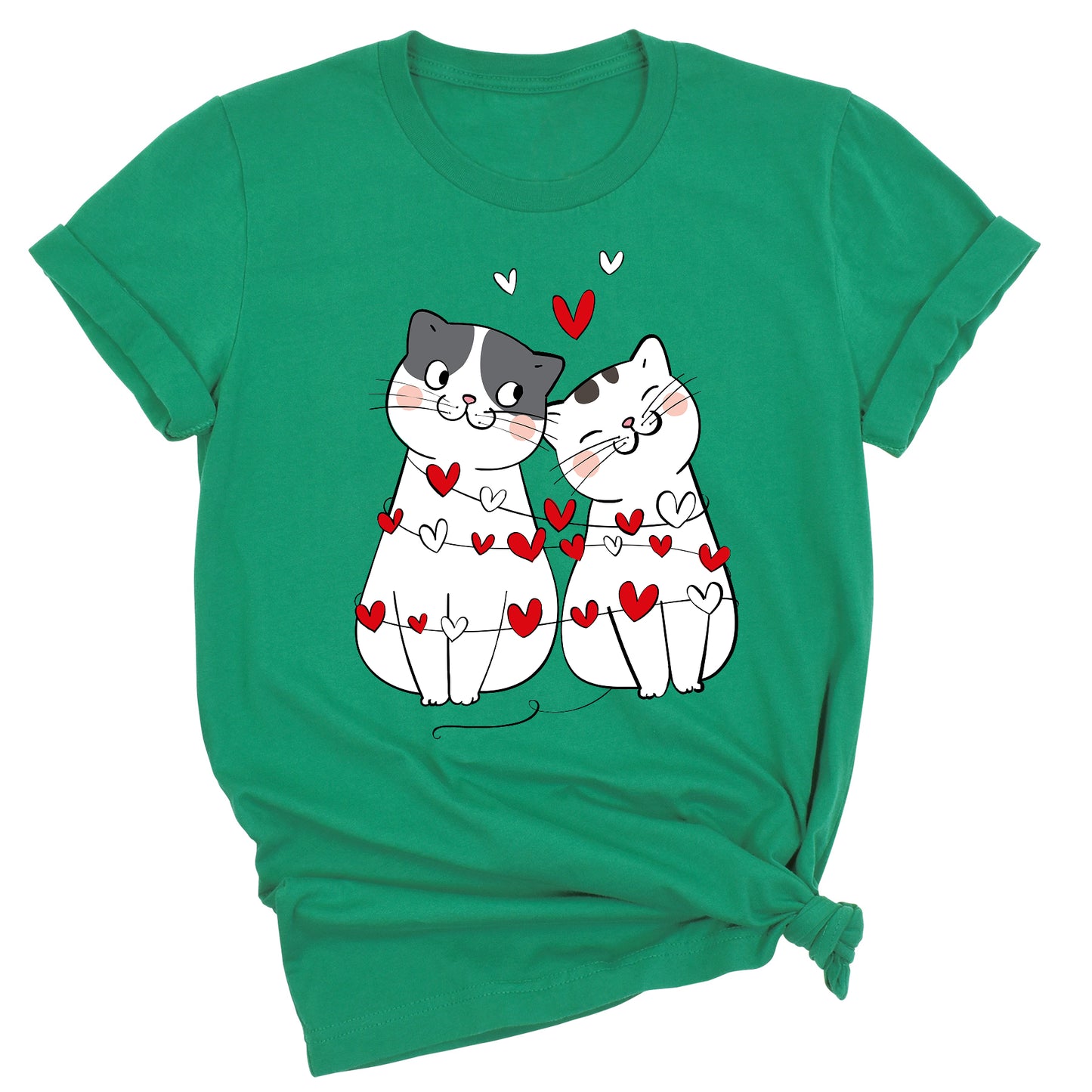 Valentine’s Day Cat Shirt for Couples – Cute Cats with Hearts Tee