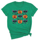Funny Halloween Pumpkin Face Shirt – Coquette Bow Spooky Season Tee