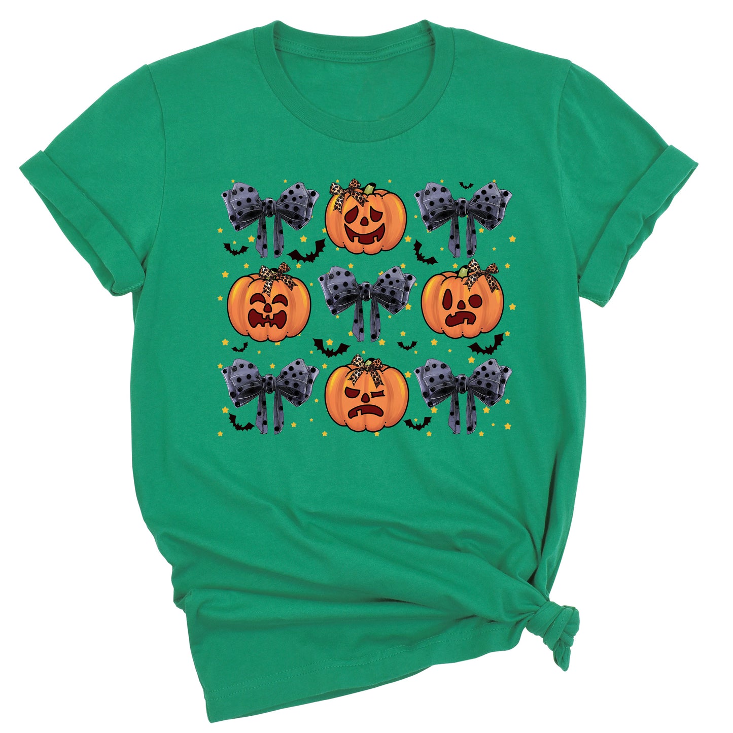 Funny Halloween Pumpkin Face Shirt – Coquette Bow Spooky Season Tee