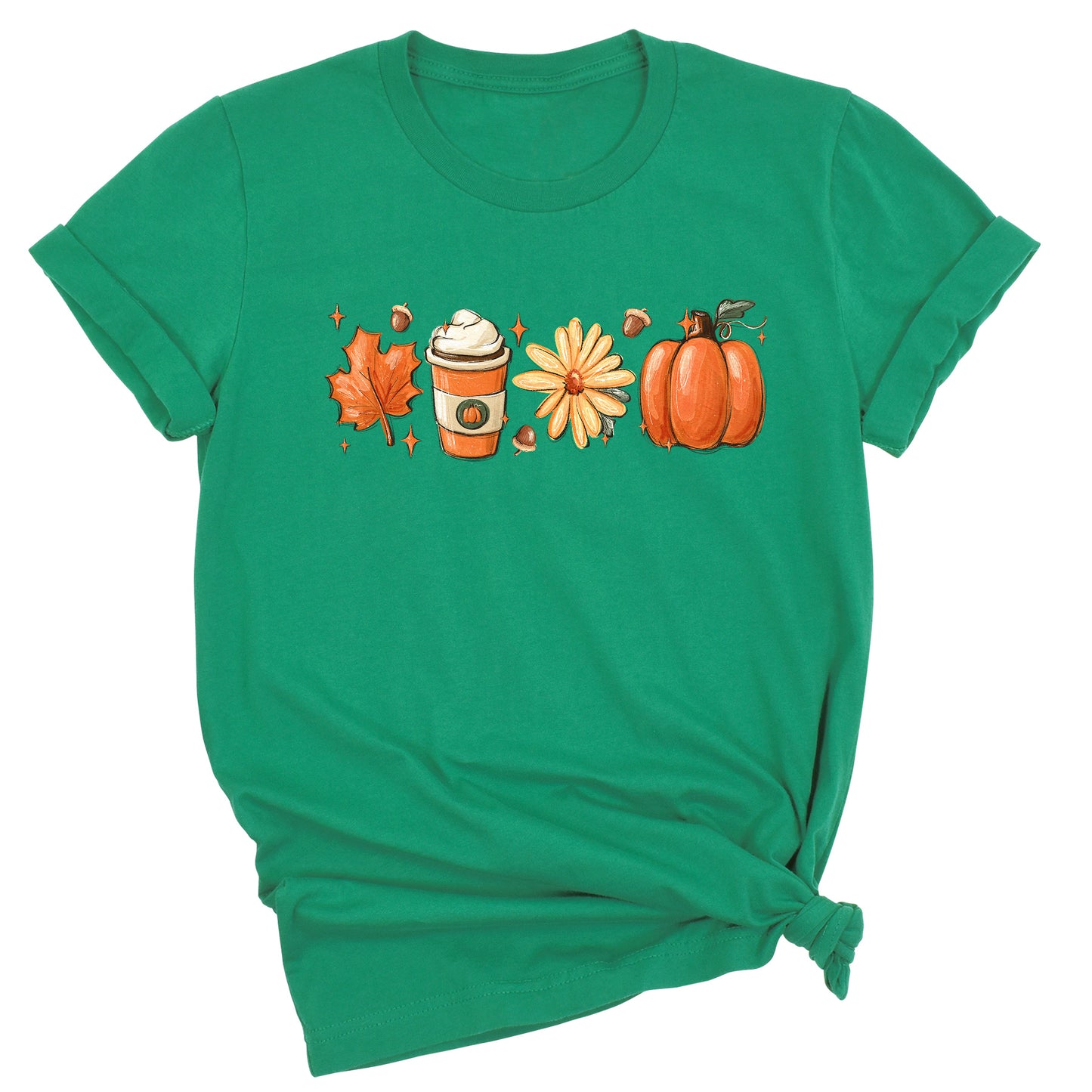 Thanksgiving Shirt with Leaves & Pumpkin – Retro Fall Coffee Lovers Tee