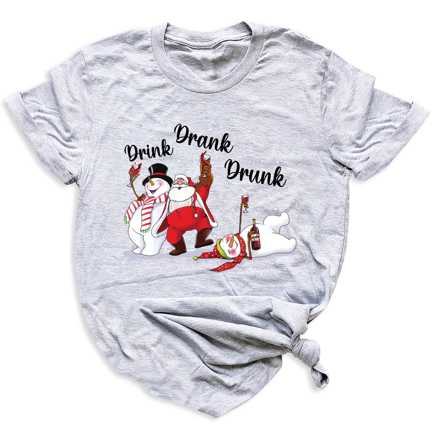 Drink Drank Drunk Christmas Shirt – Funny Holiday Party Tee