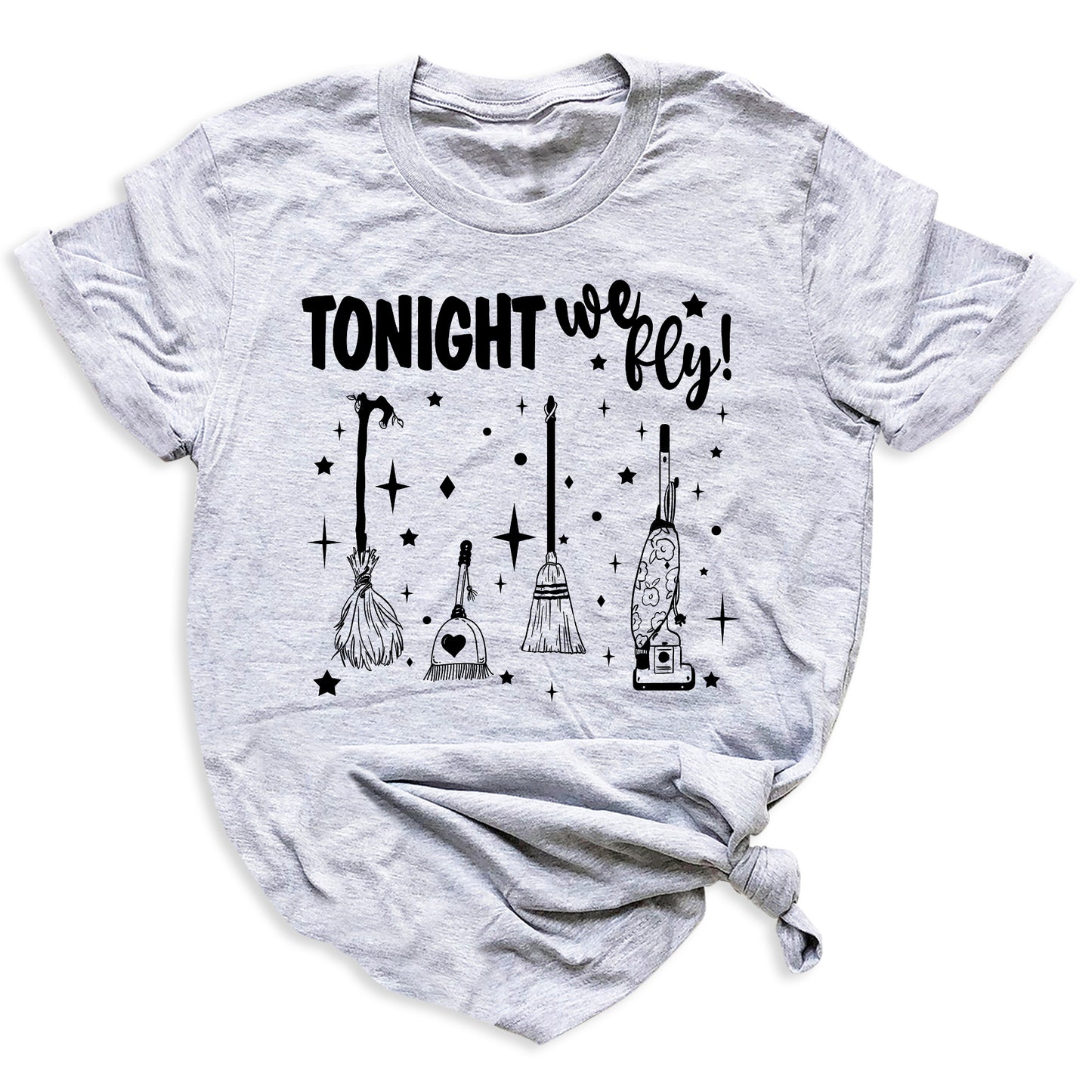 Tonight We Fly Witch Shirt – Funny Halloween Tee for Women Men, Spooky Season Top, Witch Humor Shirt, Fall Party Outfit, Witch Lover Gift