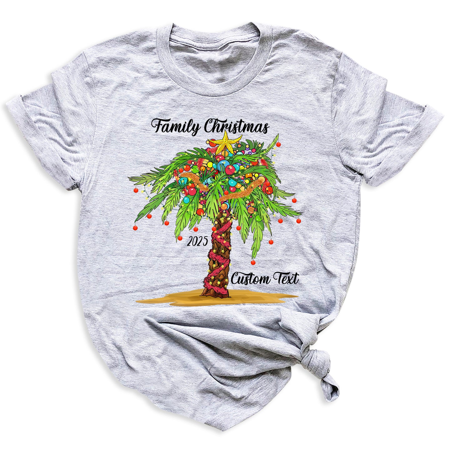 Custom Family Christmas Tree Shirts – Matching Christmas T-Shirts with Personalized Name & Year | Holiday Family Outfit