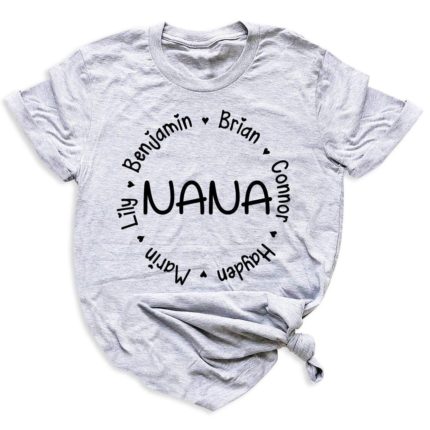 Personalized Nana Papa Shirt with Kids Names Custom Mama & Dada Gift
