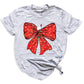 Coquette Christmas Bow Shirt – Cute Retro Holiday Tee for Women, Xmas Gift Top, Merry Christmas Coquette Style