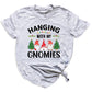 Hanging With My Gnomies Christmas Shirt – Cute Gnome Holiday Tee, Family Matching Xmas T-Shirt, Santa Gnome Party Shirt
