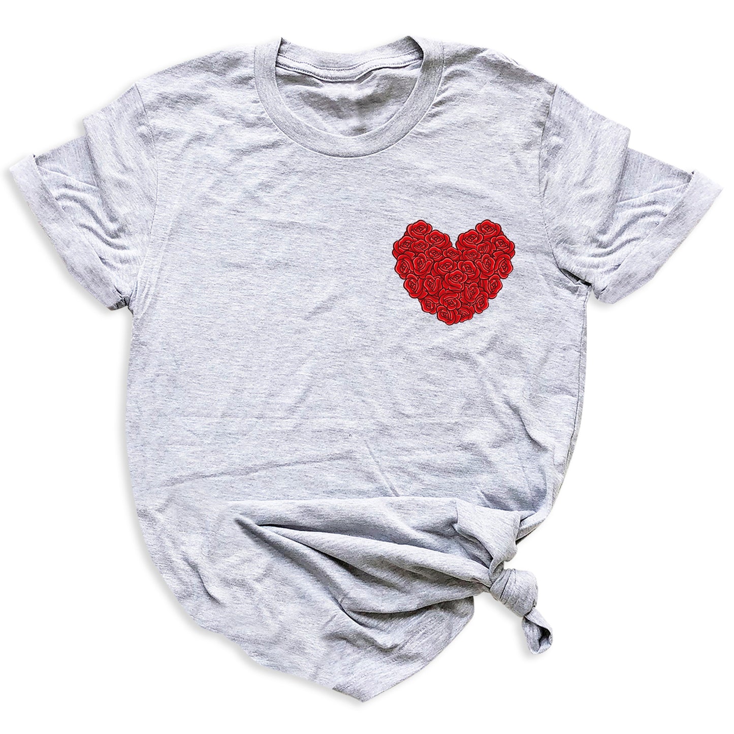 Red Roses Heart Shirt – Valentine Floral Love Tee for Women