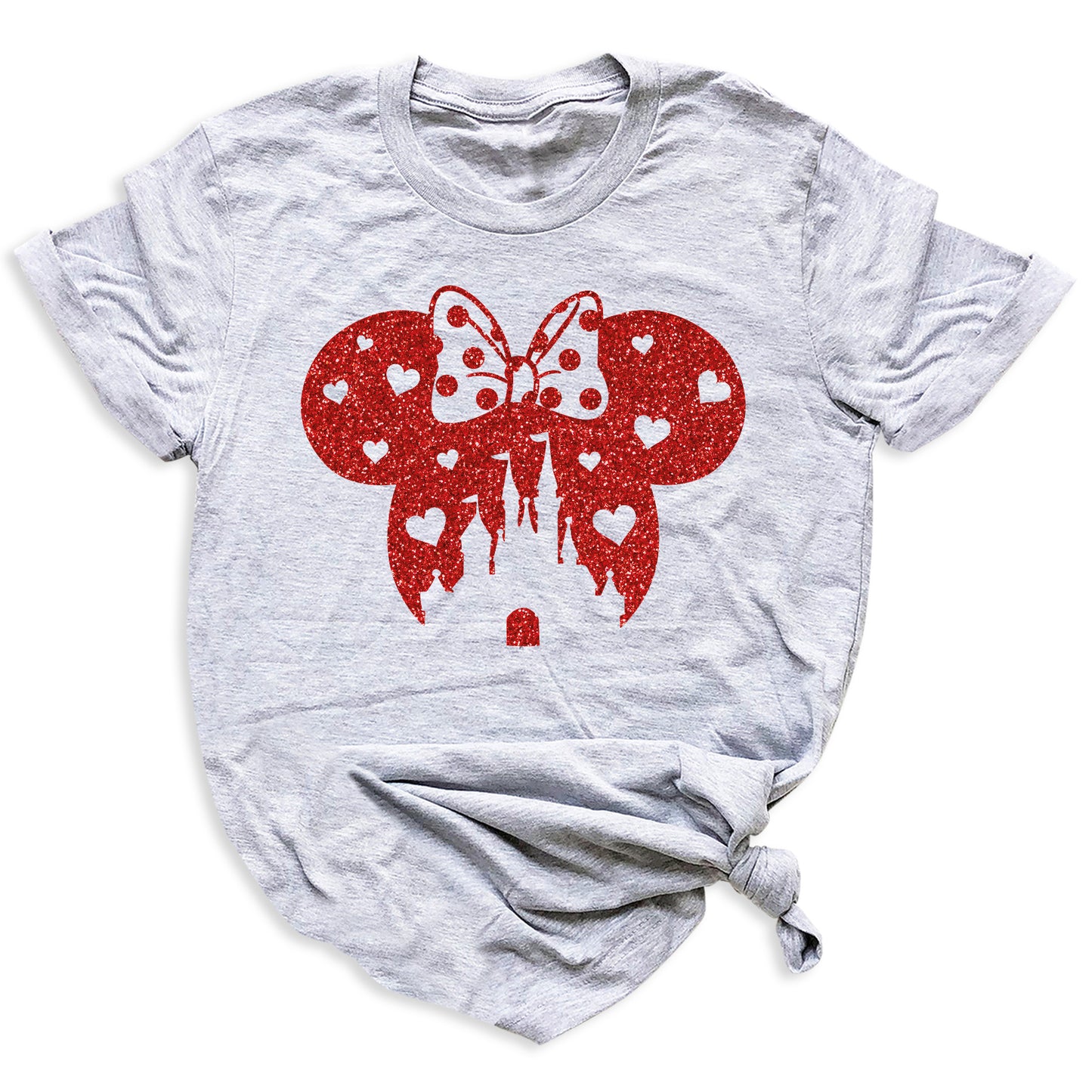 Glitter Mickey Minnie Couple Shirt – Disney Valentine Family Tee