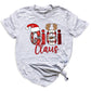 Gigi Claus Christmas Shirt for Grandma – Custom Gigi, Mimi, Nana Xmas Tee with Santa Hat & Plaid Design