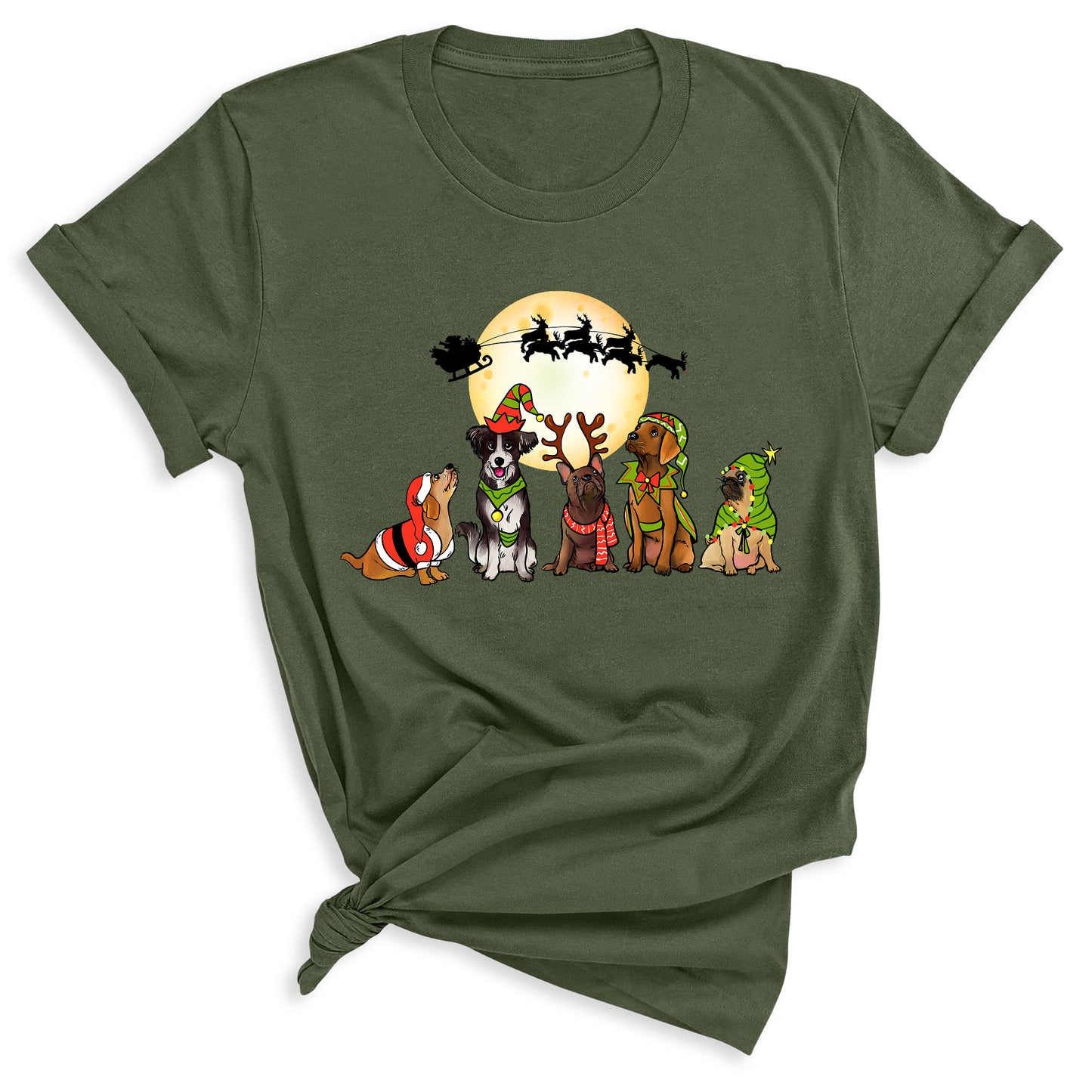Christmas Dog Shirt – Santa Reindeer Dog Lover Holiday Tee