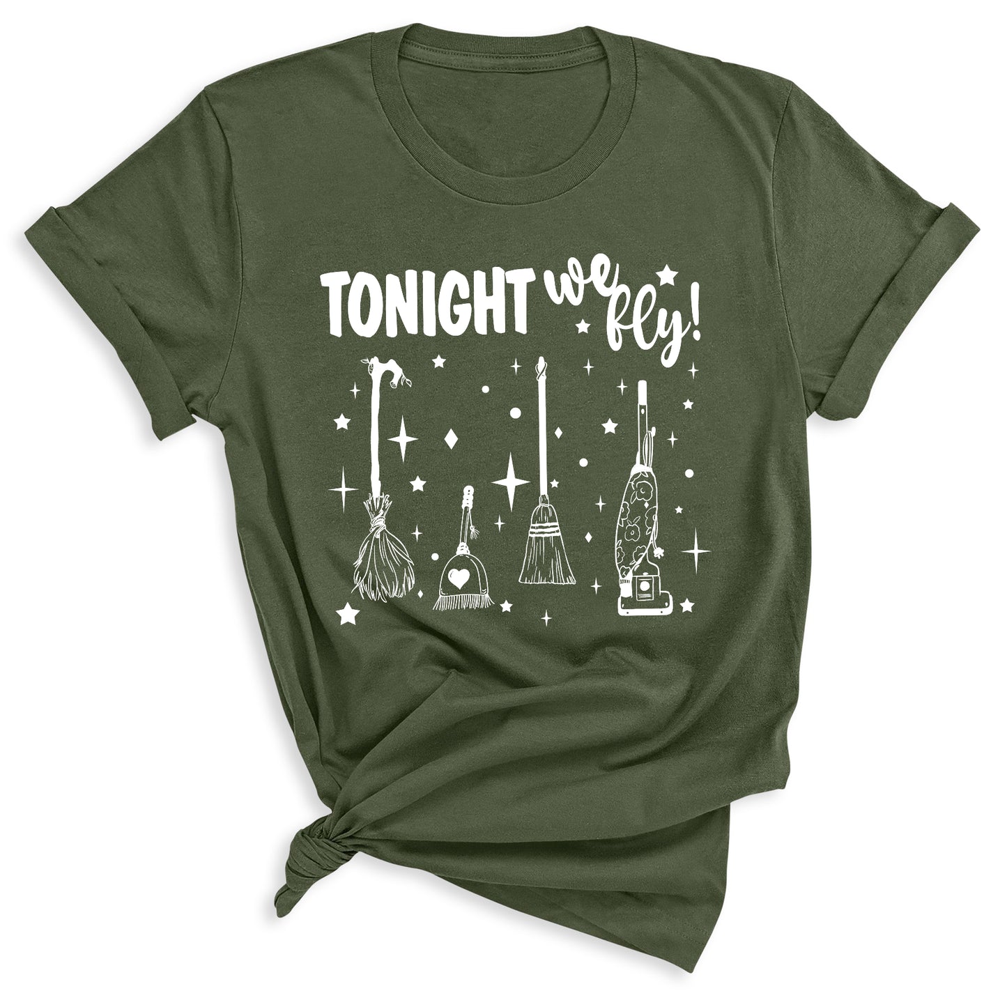 Tonight We Fly Witch Shirt – Funny Halloween Tee for Women Men, Spooky Season Top, Witch Humor Shirt, Fall Party Outfit, Witch Lover Gift