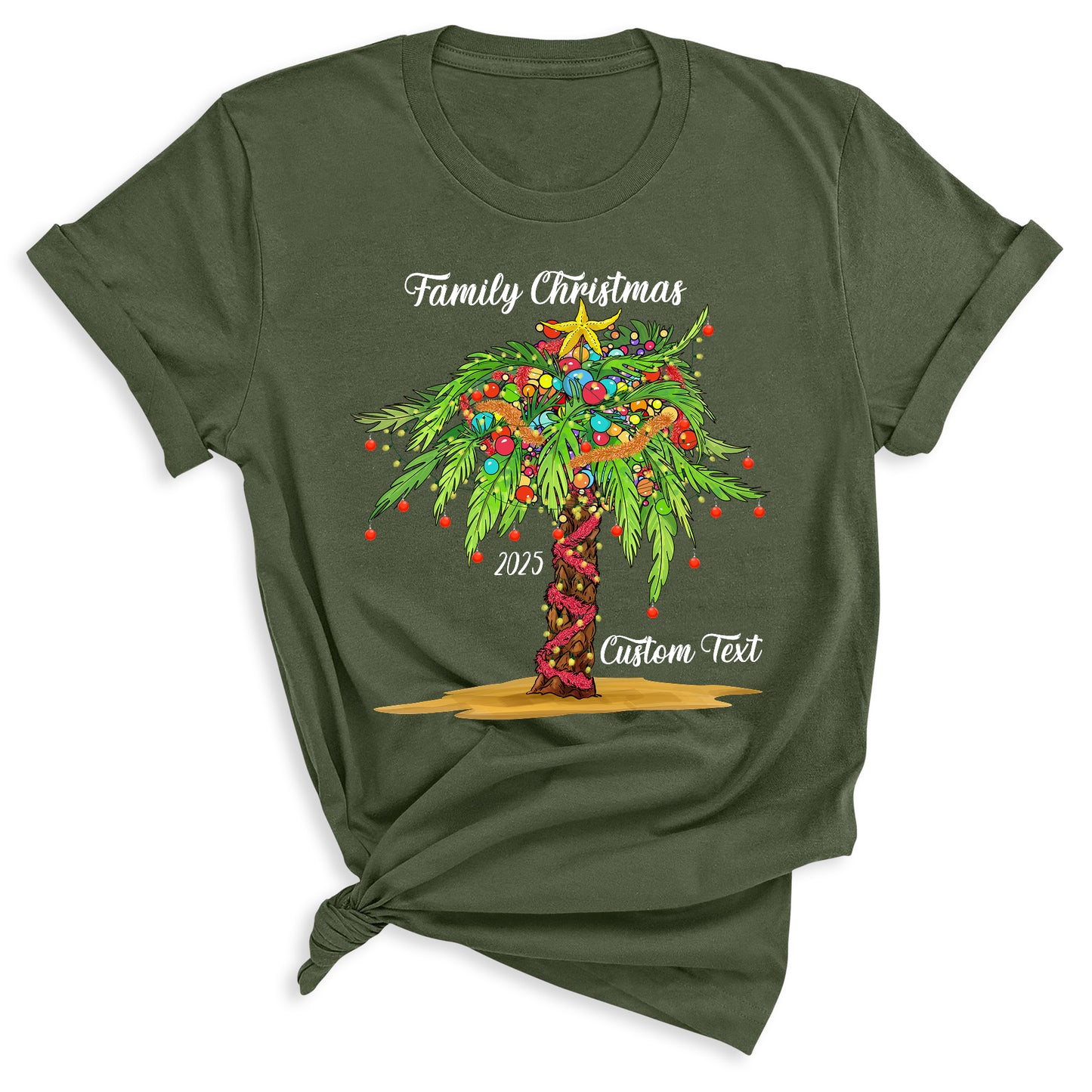 Custom Family Christmas Tree Shirts – Matching Christmas T-Shirts with Personalized Name & Year | Holiday Family Outfit