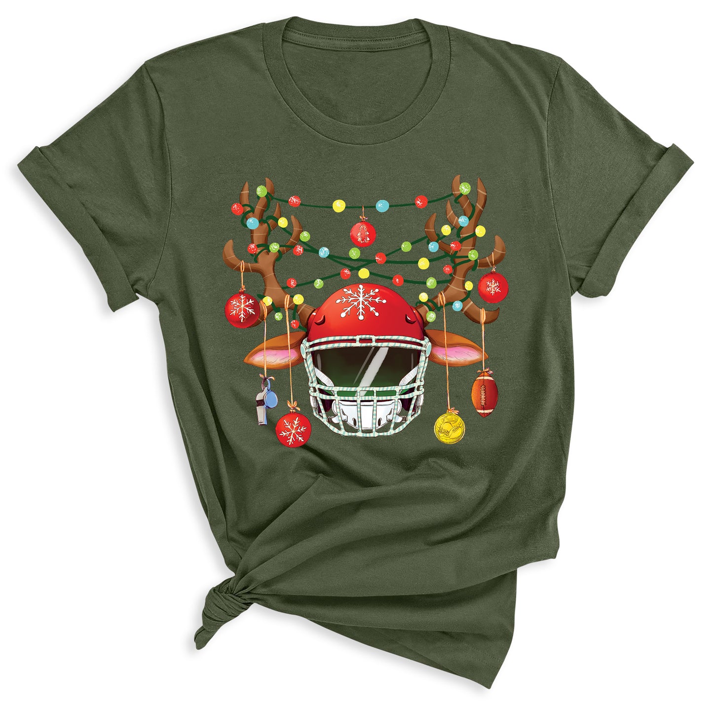 Football Christmas Shirt – Sports Xmas Lights Tee for Game Day