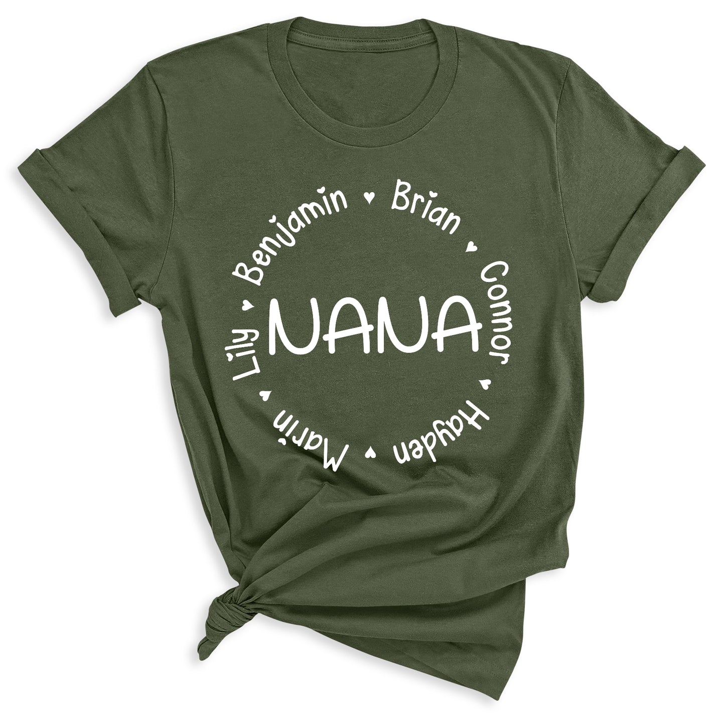 Personalized Nana Papa Shirt with Kids Names Custom Mama & Dada Gift