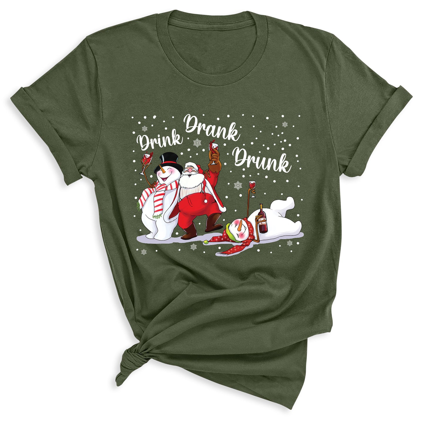 Drink Drank Drunk Christmas Shirt – Funny Holiday Party Tee