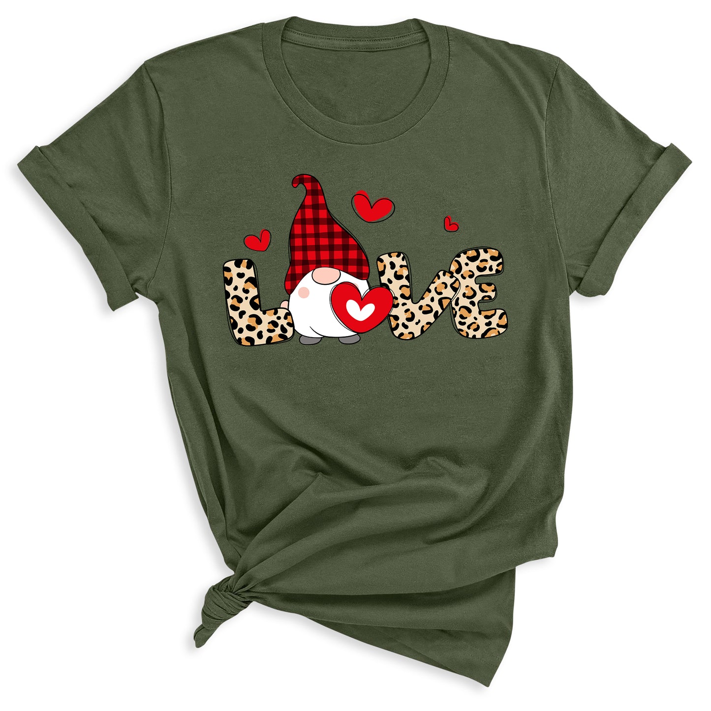 Love Buffalo Plaid Gnome Valentine Shirt Cute Red Heart Tee