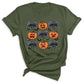 Funny Halloween Pumpkin Face Shirt – Coquette Bow Spooky Season Tee