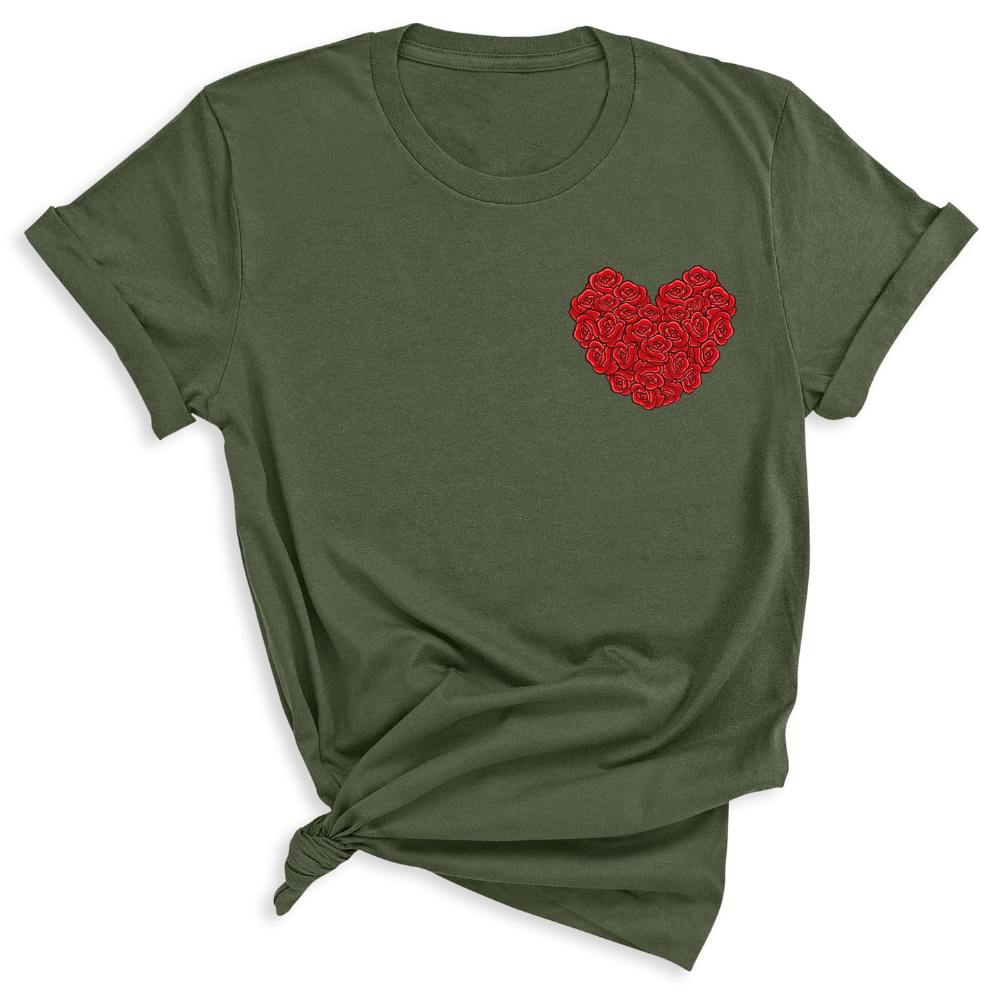 Red Roses Heart Shirt – Valentine Floral Love Tee for Women