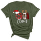 Gigi Claus Christmas Shirt for Grandma – Custom Gigi, Mimi, Nana Xmas Tee with Santa Hat & Plaid Design