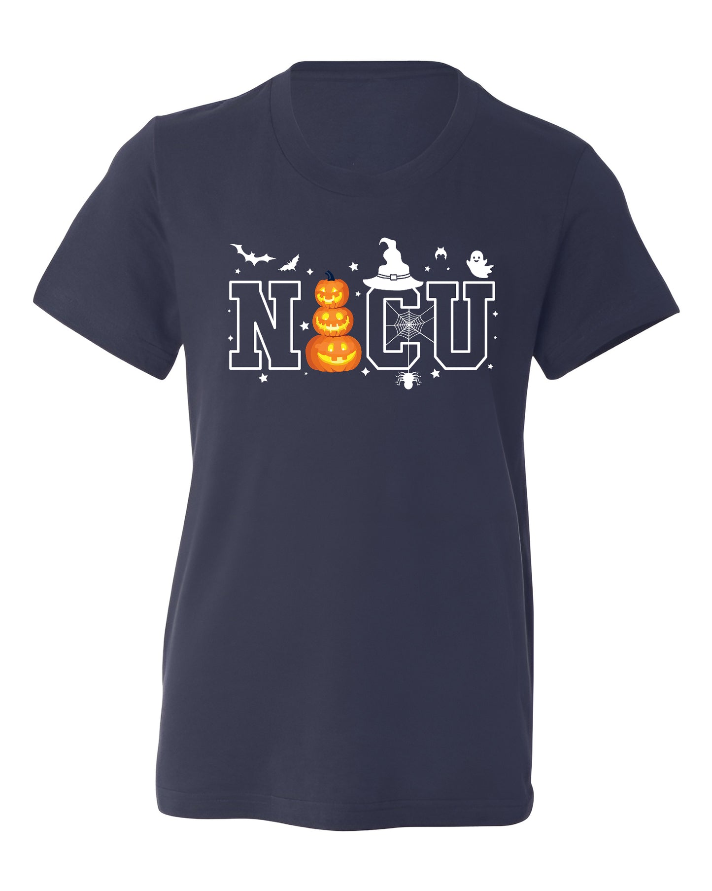 Halloween NICU Nurse T-Shirt – Pumpkin Face Spooky Season Tee, Funny Halloween Shirt for Nurses