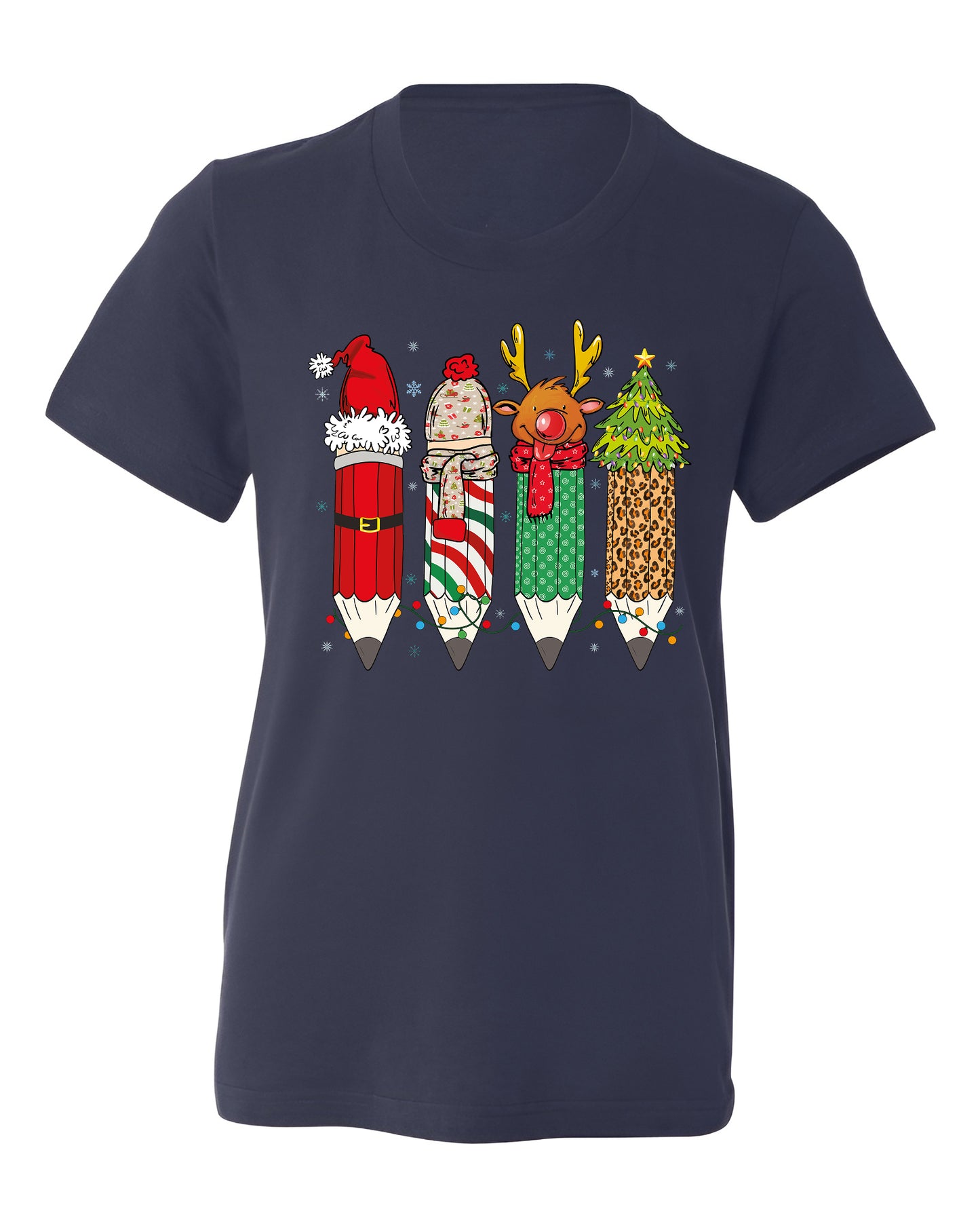 Christmas Teacher Shirt – Teacher Pencil Tee, Santa Holiday Shirt, School Xmas Teacher Life Top for Women