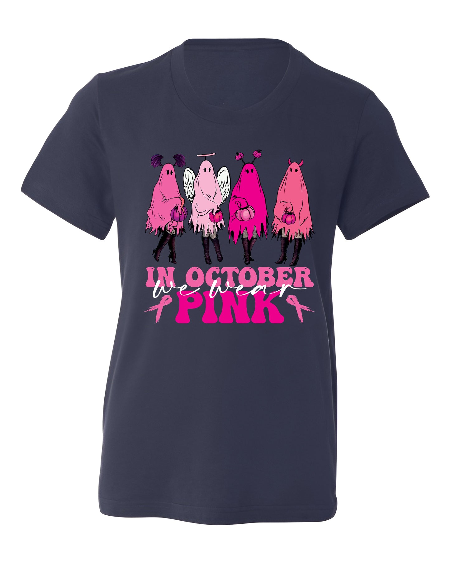 Breast Cancer Halloween Shirt – Pink Ghost Tee | Breast Cancer Awareness October Shirt
