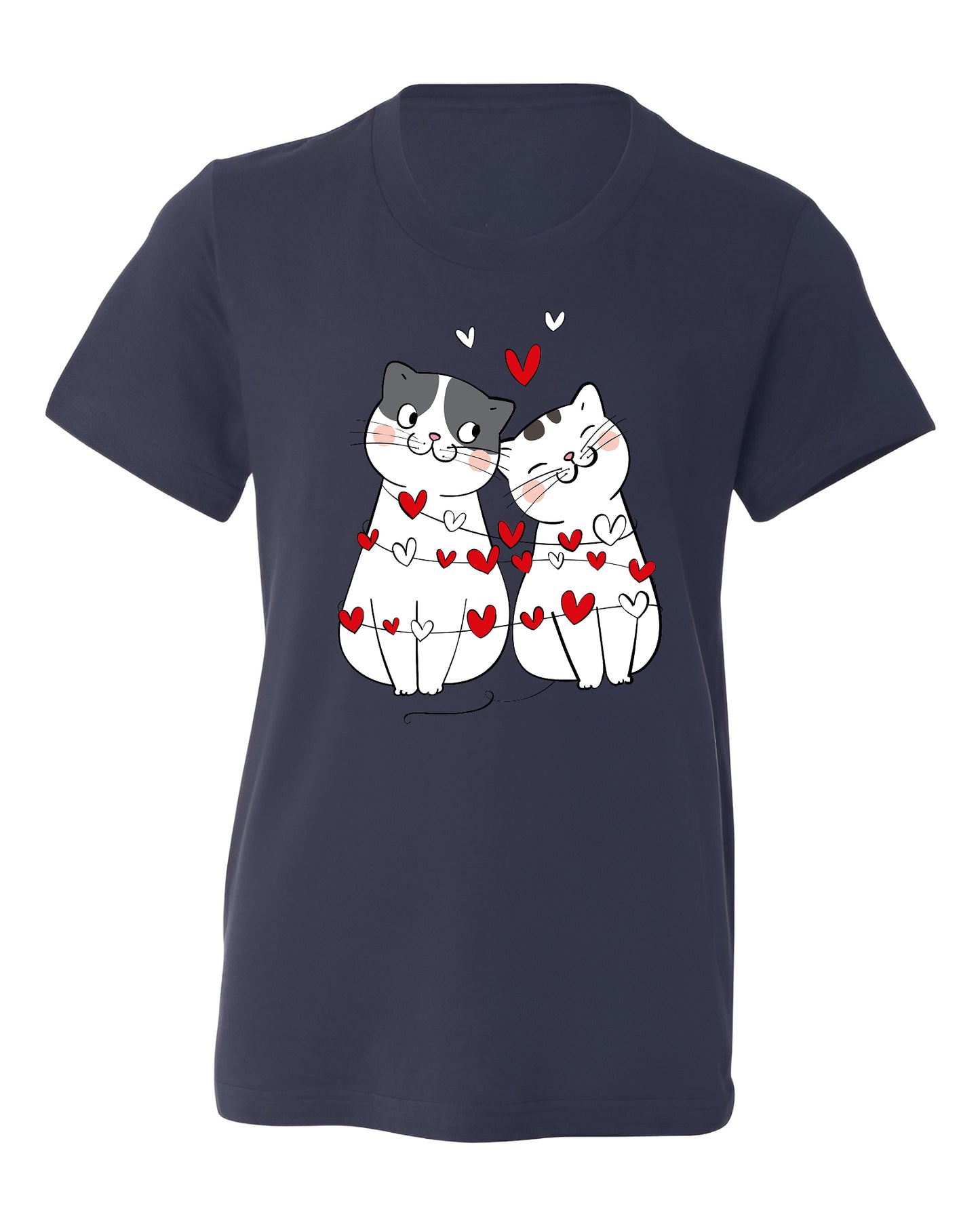 Valentine’s Day Cat Shirt for Couples – Cute Cats with Hearts Tee