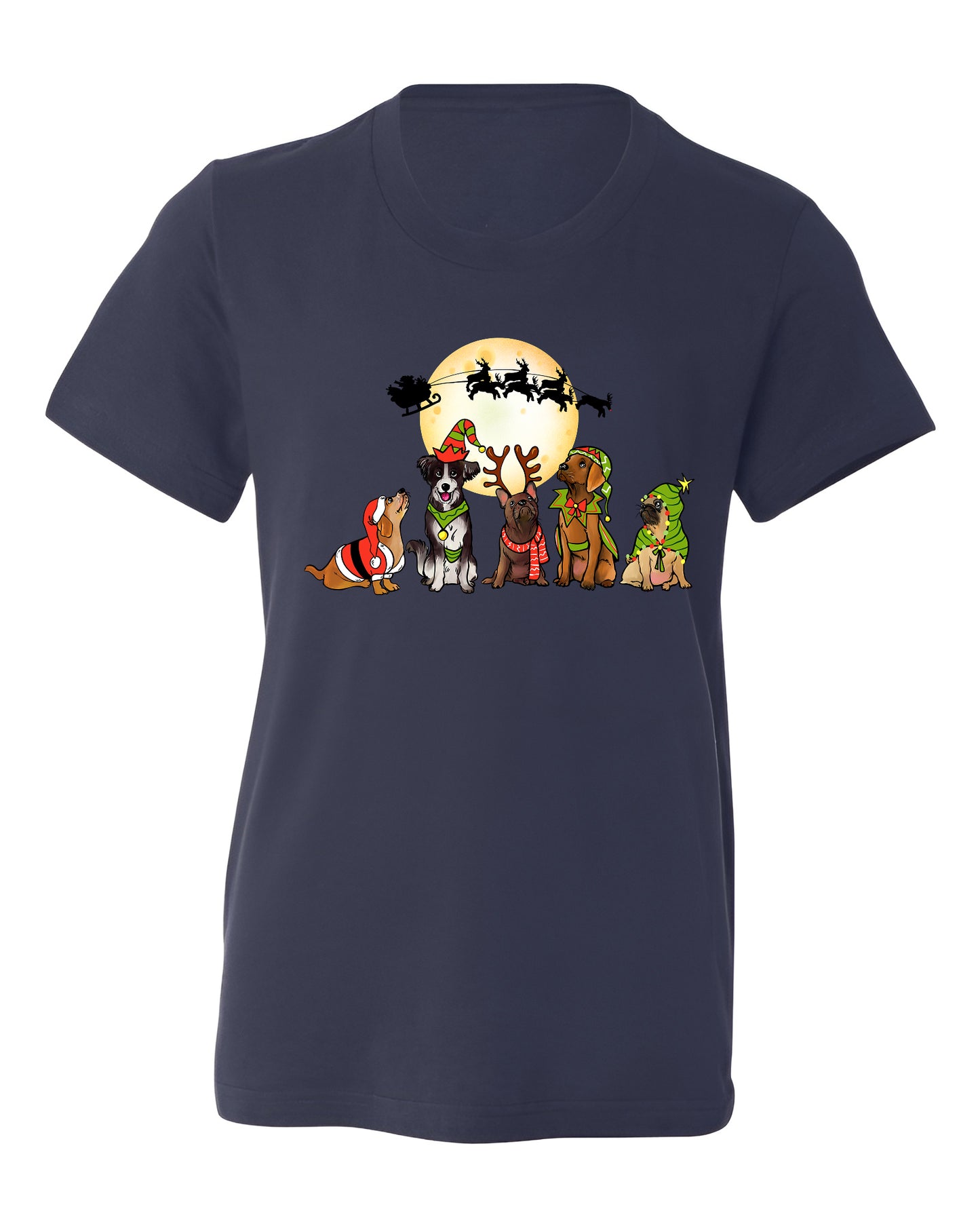 Christmas Dog Shirt – Santa Reindeer Dog Lover Holiday Tee