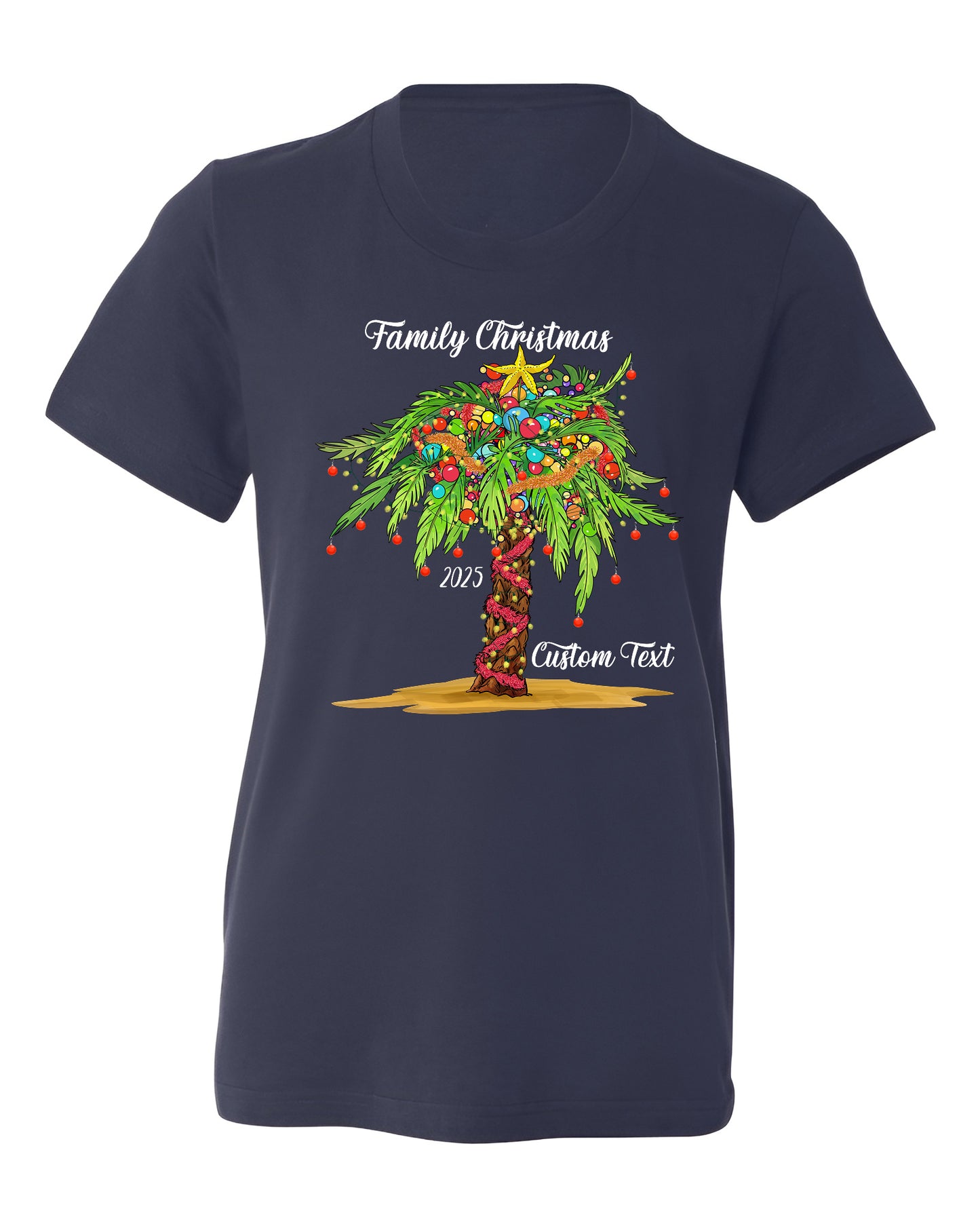Custom Family Christmas Tree Shirts – Matching Christmas T-Shirts with Personalized Name & Year | Holiday Family Outfit