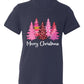 Merry Christmas Tree Shirt for Women – Pink Leopard Print Holiday Tee, Cute Winter Outfit, Ladies Christmas Party Top